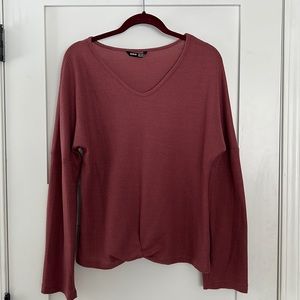Waffle-knit Long Sleeve Shirt